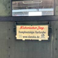 eins der Wagenschilder - unterwegs mit 58 311 - Saisonstart der UEF auf der Albtalbahn (2. Mai 2024)