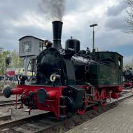 Dampflok Niedersachsen (Baujahr 1922) der Eisenbahnfreunde Hasetal-Haselünne wurde ausgestellt, stand aber unter Dampf und wurde nur vereinzelt zum Rangieren von Loks auf die Drehscheibe genutzt - Museumstage im Eisenbahnmuseum Bochum 2026 mit 01 180 aus Nördlingen