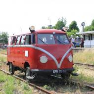 KLV 20 ... ein besondere Schienenbus. Der Hersteller Beilhack baute ein Fahrzeug zur Streckenkontrolle auf Basis vom VW Bus T1. Käfer Motor, Getreibe und mehr. Baujahr 1955. (11.07.2015)