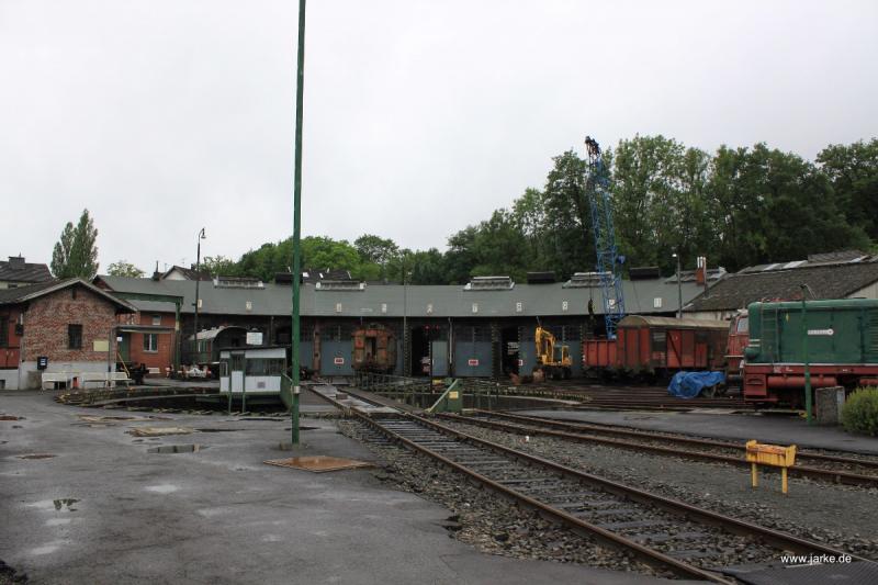 das frühere Bahnbetriebswerk Dieringhausen mit Ringlokschuppen & Drehscheibe - Eisenbahnmuseum Dieringhausen (12.08.2017)