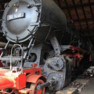 50 1446, eine DB Lok der Baureihe 50, ist wie alle anderen Schuppenloks mit verschlossenen Toren nicht wirklich fotografierbar - Dampflokmuseum Hermeskeil (09.08.2017)