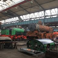 ein Blick in einer der Dampflokwerk - Hallen in Meinigen (02.09.2017) - in diesen Bereich werden gerade zwei Schmallspurloks aufgearbeitet