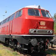 V160 067 wurde erst vor kurzen (2018 oder 2019?) neu lackiert - DB Museum Koblenz (22.4.2019)