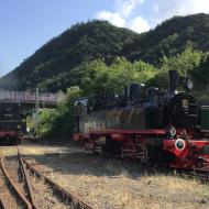 in Brohl kam es  auf dem Umladebahnhof zum Treffen von 01 118 mit 11sm, die am Wochenende 3./4.8. unter Dampf stand - Abschied von 01 118 (03.08.2018)