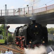 zurück vom Verladebahnhof - unterwegs zum Sonderzug im Bahnhof Brohl - Abschied von 01 118 (03.08.2018)