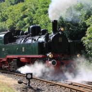 Start der Dampflok-Fahrt mit 11sm ist wie immer im Bahnhof Brohl-Lützel - Eröffnung der Dampf-Saison auf der Brohltalbahn (17.07.2020)