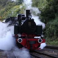 nach dem Wasser auffüllen fuhr 11sm zum Bw zurück - Jubiläumswochenende - 120 Jahre Brohltalbahn (9.10.2021)