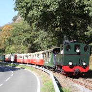 Gastdampflok Hoya in Burgbrohl kurz vor dem Tunnel - Jubiläumswochenende - 120 Jahre Brohltalbahn (9.10.2021)