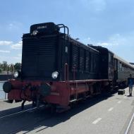 Endhaltepunkt der Bahnfahrt - V36 406 am Osthafen - Pendelfahrt auf der Frankfurter Hafenbahn (27.7.2022)