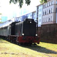 V36 406 unterwegs am Mainufer - Pendelfahrt auf der Frankfurter Hafenbahn (27.7.2022)