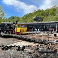 das klassische Motiv aus dem Museum - das Ensemble Drehscheibe, Ringlokschuppen und Wasserturm - Museumstage im Eisenbahnmuseum Bochum mit Gastlok S 3/6 3673 (18 478) aus Nördlingen (20/21.4.2024)