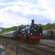 38 2267 wurde ebenso für Führerstandsmitfahrten als auch für den Pendelzug zum Hauptbahnhof eingesetzt - Museumstage im Eisenbahnmuseum Bochum mit Gastlok S 3/6 3673 (18 478) aus Nördlingen (20/21.4.2024)