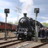 S 3/6 3673 zog wiederholt den Pendelzug zum Hauptbahnhof - 
Museumstage im Eisenbahnmuseum Bochum mit Gastlok S 3/6 3673 (18 478) aus Nördlingen (20/21.4.2024)