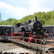 74 1192 war einst betriebsfähig für das Museum im Dienst, nach dem Kauf von 38 2267 wurde keine neue Hauptuntersuchung mehr durchgeführt - Museumstage im Eisenbahnmuseum Bochum mit Gastlok S 3/6 3673 (18 478) aus Nördlingen (20/21.4.2024)