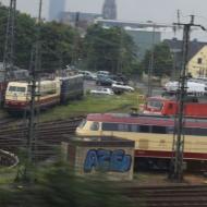 *Oldtimertreffen* im früheren BW Köln 1 (Juli 2012) : AKE-Rheingold, V200 116 aus Oberhausen, 103 235, E10 121 (aktueller Standort ist mir unbekannt - Stand 2014) ... und : 218 105 (ist mit Austauschmotor wieder fahrbereit - Stand 2014)