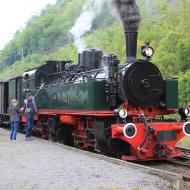 Brohltalbahn Dampflok 11sm - vor der Abfahrt des ersten Zuges (01.05.2015)