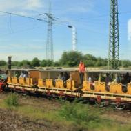 Nachbau vom Adler-Zug unterwegs im Koblenzer Güterbahnhof (14.06.2015)