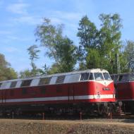 119 770-7 der DR Baujahr 1969 neben der V200 033 Baujahr 1956 der DB (Bochum, 30.04.2017)