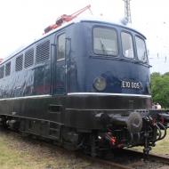 E10 005 bekam nach erfolgter Karosserieinstandsetzung und  Neulackierung endlich die passenden Lokschilder - Sommerfest DB Museum Koblenz 2017